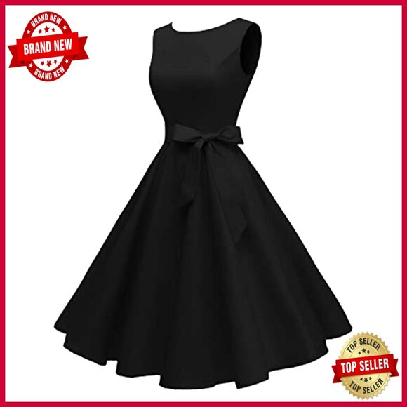 Vintage 1950s Cocktail Dress Boatneck Sleeveless Swing Elegant Formal - Picture 4 of 7